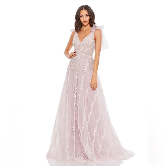 Mac Duggal Lavender Maxi Dress - Picture 2 of 11